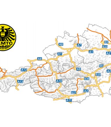 Map of Vienna showing various motorways with the ÖAMTC logo in the corner. | © OEMTC