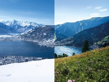  View of glacier, mountain and lake | © Zell am See-Kaprun Tourismus
