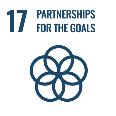 Icon representing partnerships for the achievement of Sustainable Development Goals, shown as a circular interconnected pattern. | © United Nations