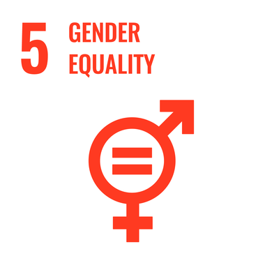 Symbol for gender equality with the phrase 'Gender Equality' in red. | © United Nations