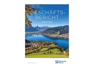 Annual report 2022/2023 featuring a lake and mountains in Zell am See Kaprun. | © Zell am See-Kaprun Tourismus