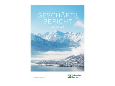 Annual report for 2023/2024 featuring mountain and lake landscape on the cover | © Zell am See-Kaprun Tourismus