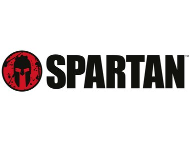 Logo of the Spartan brand featuring a red shield with a helmet and the word 'SPARTAN' in black next to it. | © Spartan